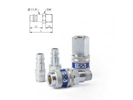 OCELOVÁ VSUVKA RYCHLOSPOJKY STL.VZDUCH 1/4" vnější závit