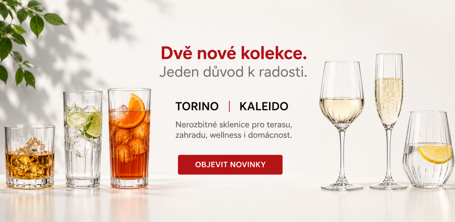 Torino a Kaleido nerozbitné sklenice