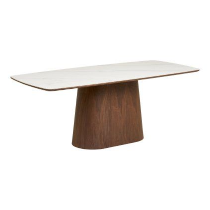 Noli Dining Table — White / Dark brown