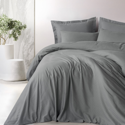 Bavlnené obliečky Sivá na posteli