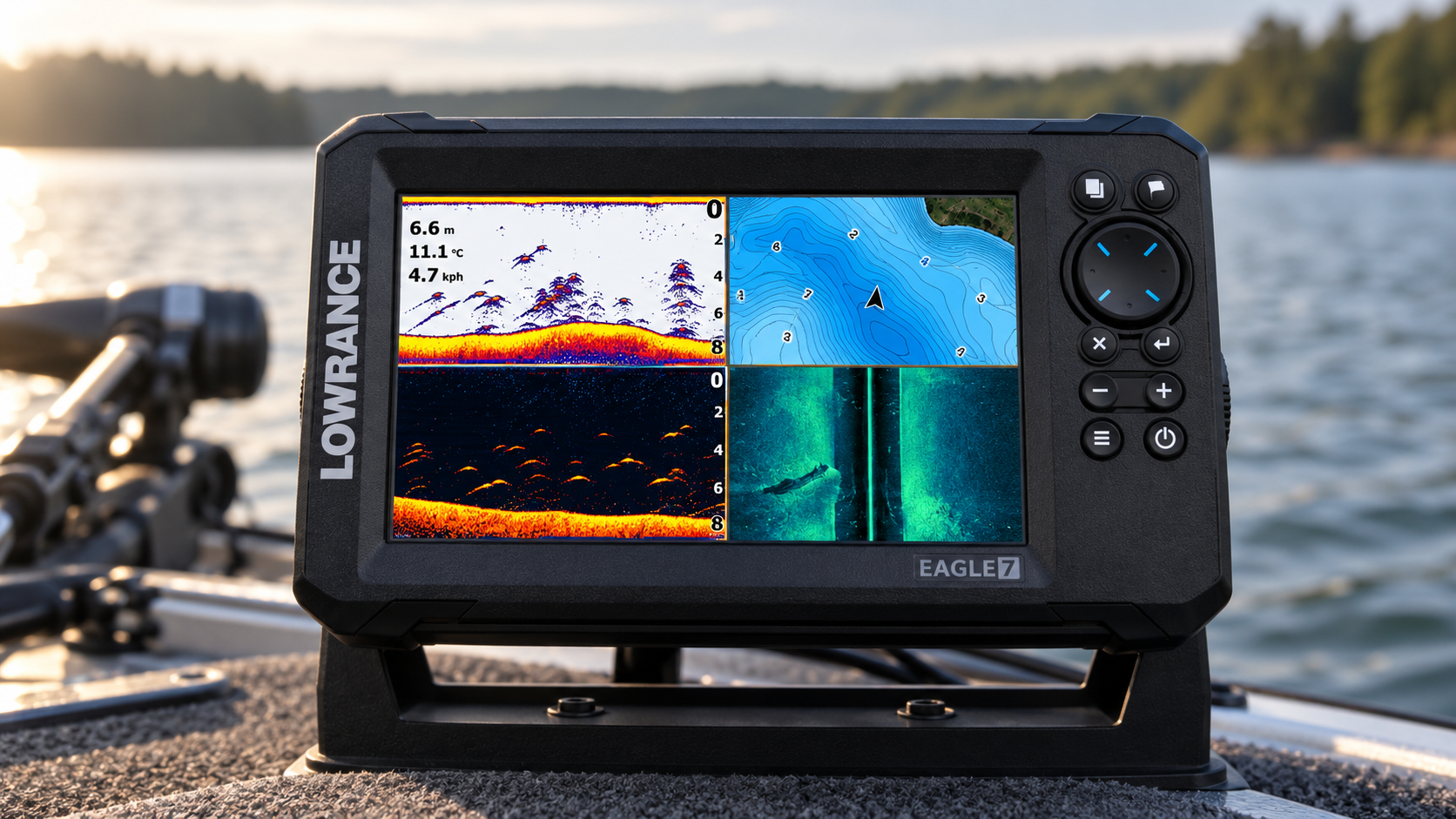 Echolot Lowrance Eagle při použití na vodě