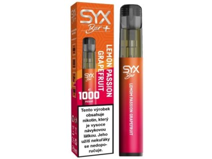 SYX BAR 1000 jednorázová e cigareta Lemon Passion Grapefruit 2ml