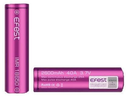 efest baterie typ 18650 3500mah 20a