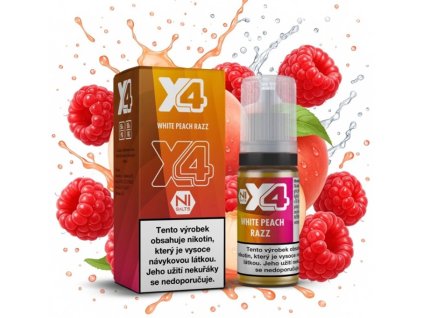 liquid x4 bar juice broskev a malina white peach razz 10ml 10mg