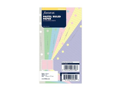 Filofax papír linkovaný Pastel 60 listů - Osobní 132670