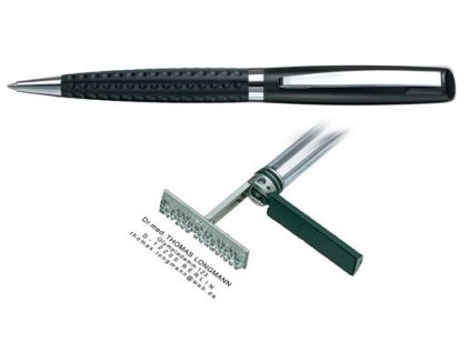 Heri Classic Grip Black, kuličkové pero s razítkem V6422