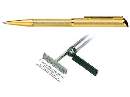 Heri Diagonal Gold, kuličkové pero s razítkem V3003