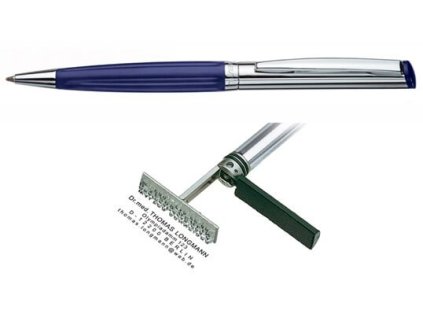 Heri Diagonal Wave Blue, kuličkové pero s razítkem V6231