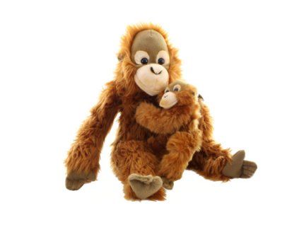 Plyš Orangutan s mládětem 27 cm