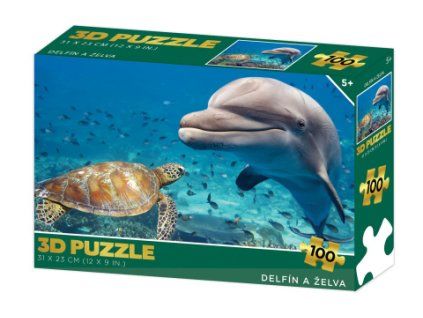 Puzzle 3D - Delfín a želva