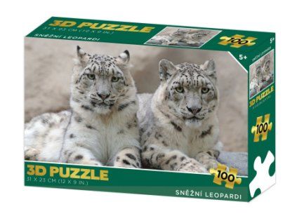 Puzzle 3D - Sněžní leopardi