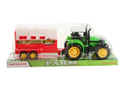 Traktor setrvačník s přívěsem na koně