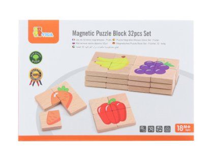 Dřevěné magnetické puzzle - ovoce