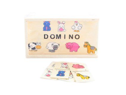 Dřevěné domino zvířátka