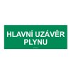 Bezpečnostní tabulka - Hlavní uzávěr plynu