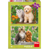 puzzle pejsek a kocicka na zahrade 2x48 dilku 236217