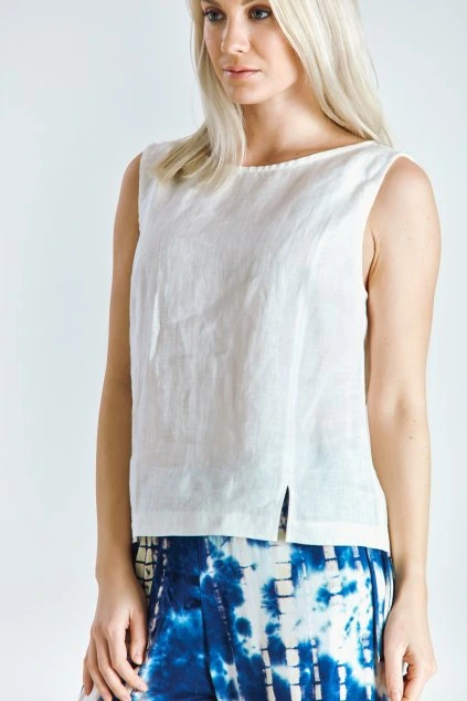 Dámský top len smetanový