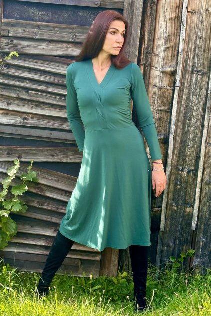 dámské áčkové šaty zelené