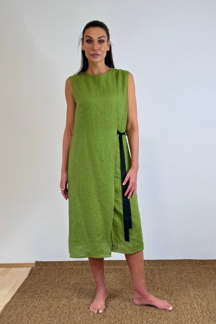 lněné letní šaty zelené
