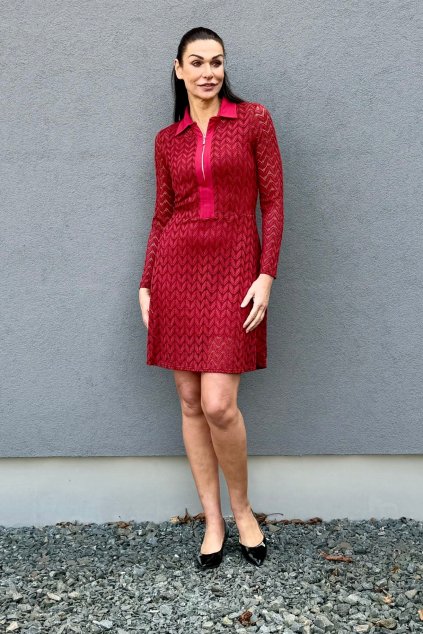 Dámské krajkové šaty Justa vínová