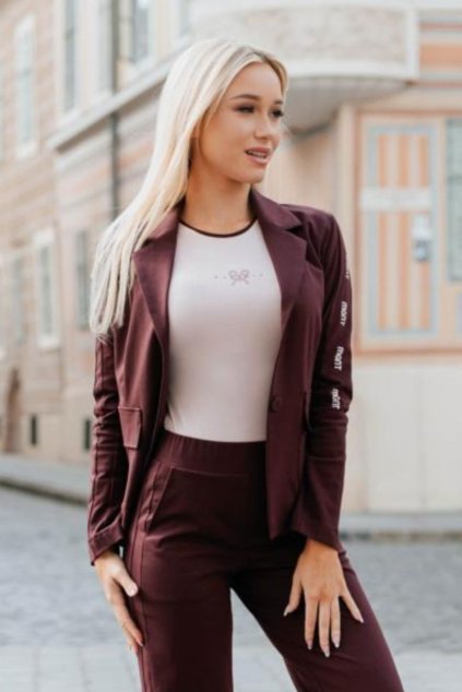 dámské úpletové sako burgundy