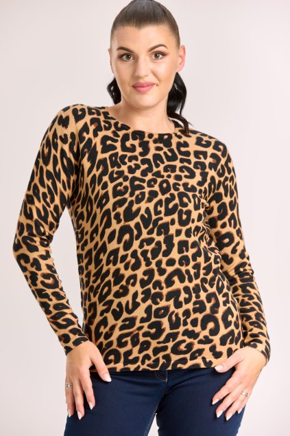 dámský svetřík s leopardím vzorem