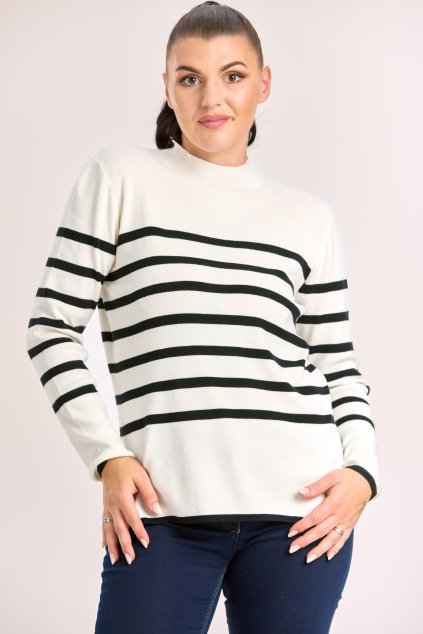 pruhovaný svetr s dlouhým rukávem