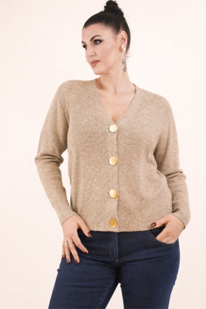 béžový svetr na knoflíky