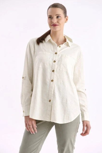 bílá lněná košile