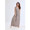 šedé maxišaty s vázačkou