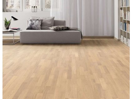 Dřevěná podlaha HARO, dub Puro weiss Trend, vzor parketa