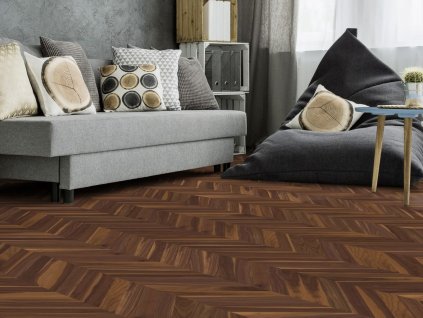 Dřevěná podlaha Weitzer Parkett, ořech liively colorful, vzor parketa WP Block 500