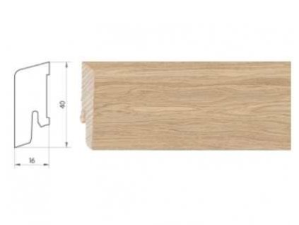 926706 soklova lista weitzer parkett kf40 pro drevene podlahy rozmer 16x40 mm dub pure