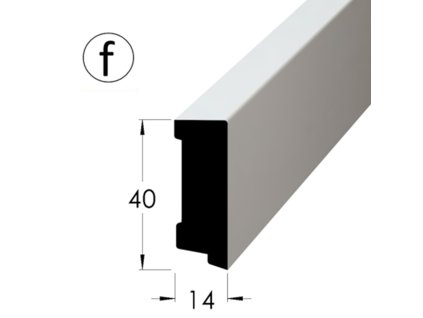 927012 soklova lista cubi 40 rozmer 14x40 mm bila folie smrk