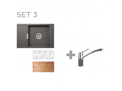 Set SCHOCK S5-3 (Mono D-100XS + SC-90 + odkapávací mřížka + krájecí deska) (Barva (drezy) Polaris (POL))