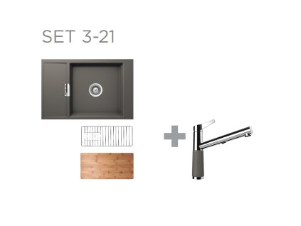 Set SCHOCK S5-5 (Mono D-100XS + SC-510 + odkapávací mřížka + krájecí deska) (Barva (drezy) Magma (MAG))