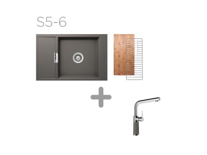 Set SCHOCK S5-6 (Mono D-100XS + SC-540 + odkapávací mřížka + krájecí deska) (Barva (drezy) Magma (MAG))
