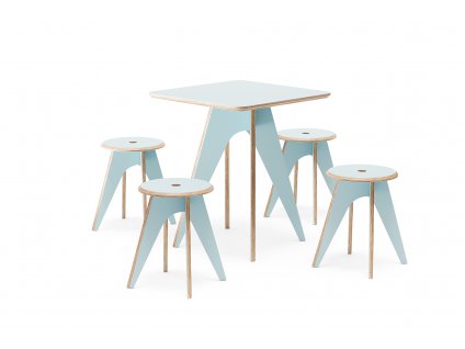 STOOL + 4 STOKLRLE MODRA