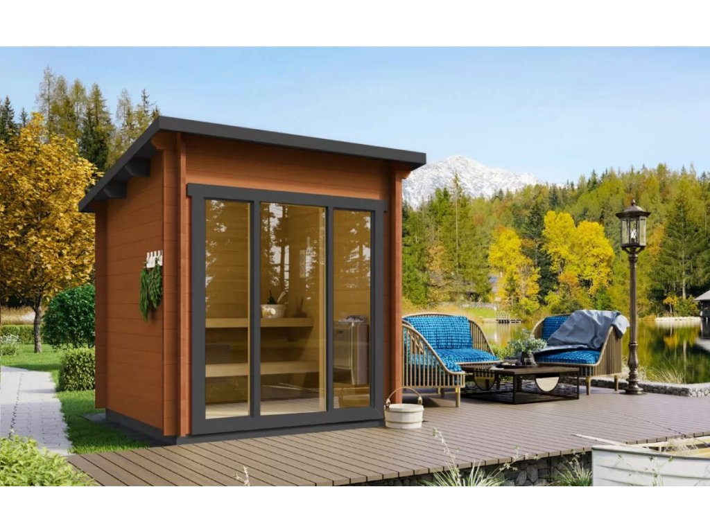 Finská sauna venkovní Hilden XXS 2x2m, smrk, tl 40mm