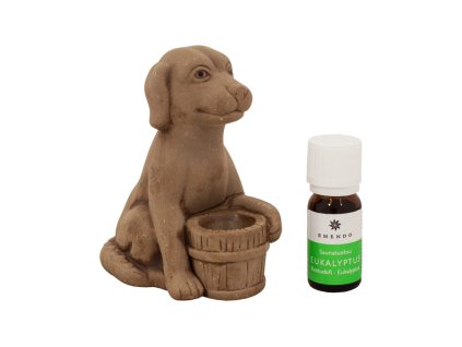 Hnědý pes do sauny s vůní Eukalyptus Premium, 10 ml