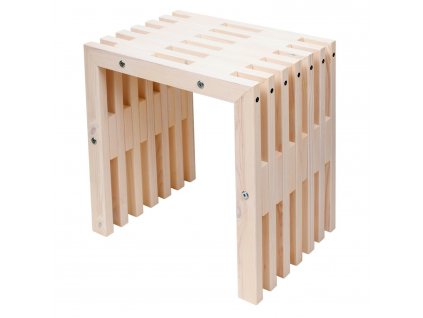 EcoFurn Paulo Dřevěný zahradní stolek čí lavice 45 cm, borovice, bílý olej