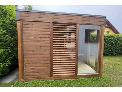 Finská izolovaná sauna ThermoWOOD SCANDI STANDARD, 2 místnosti, 3,3x2,3 m, 80 mm