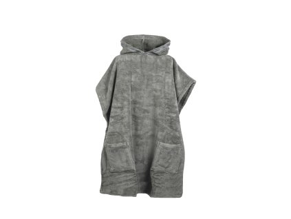 Pončo osuška do sauny, unisex, 100% bavlna, L XL, šedý
