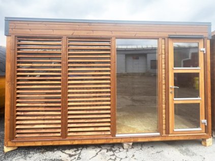 Finská izolovaná sauna ThermoWOOD SCANDI TWIN, 2 místnosti, 4,3x2,3 m, 80 mm