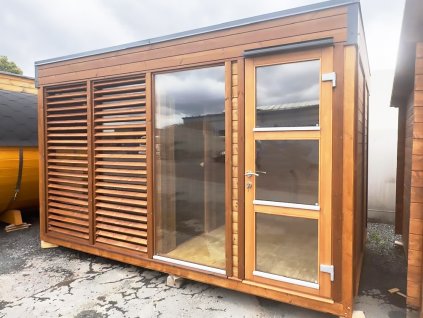 Finská izolovaná sauna ThermoWOOD SCANDI TWIN, 2 místnosti, 4,3x2,3 m, 80 mm
