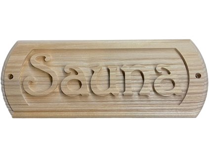 Dřevěná cedule SAUNA, 30 x 12 cm