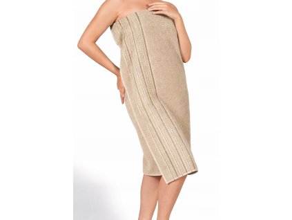 Saunový kilt dámský s kapsou SOTRA, pískový, 85x150 cm, bavlna, froté