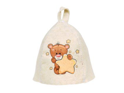 Klobouk do sauny dětský Medvídek, vlna