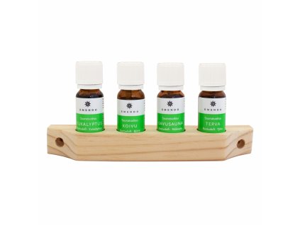 Vůně do sauny Premium, 4x 10 ml, přírodní držáček