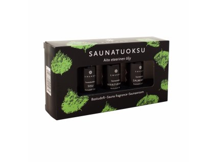 Vůně do sauny Premium, 3x 10 ml, černý držáček